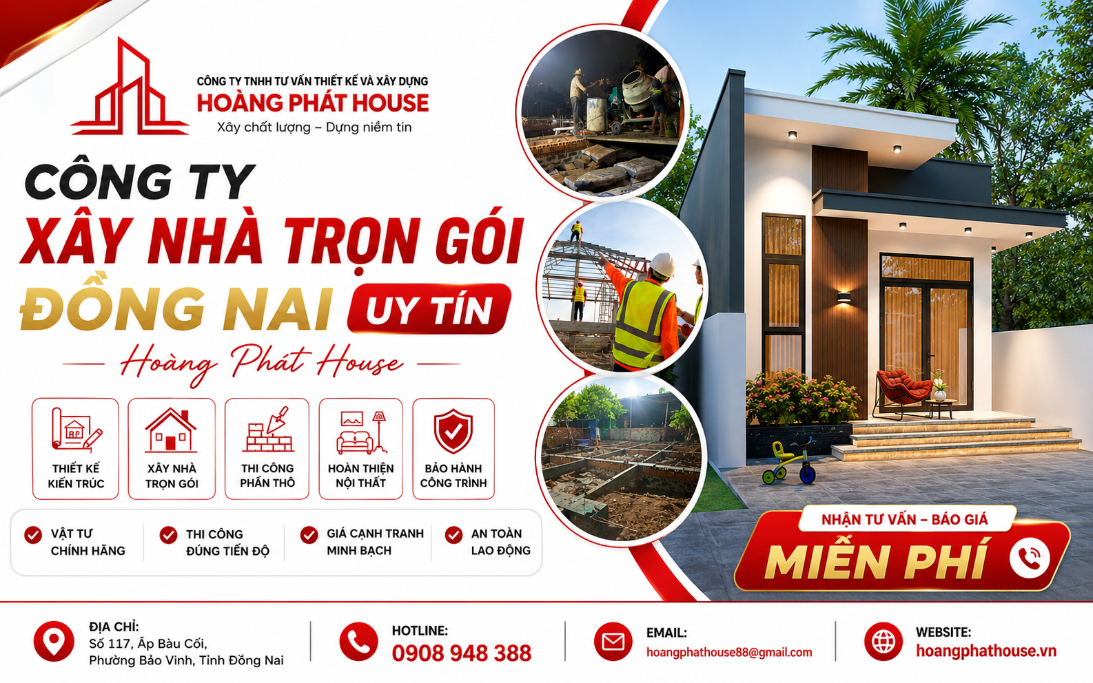 Giải pháp xây nhà trọn gói tối ưu chi phí cùng Hoàng Phát House